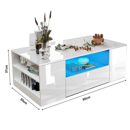 High gloss coffee table with - high,