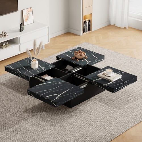 Coffee table with sliding - with,