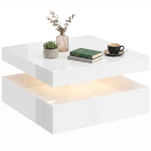 Homcom led coffee table with - homcom,