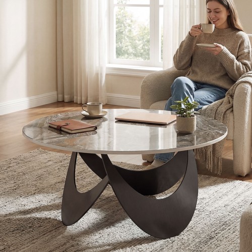 Homcom coffee table - coffee, sintered
