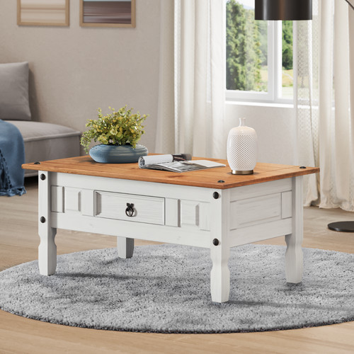 Corona coffee table white - corona, wax